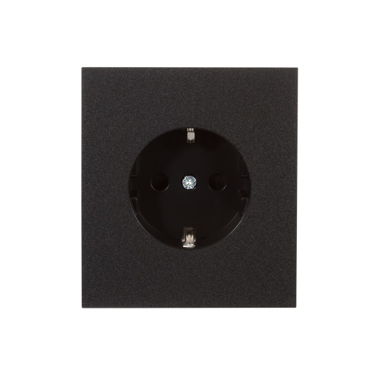 

Розетка с заземлением KRANZ KR-78-0701-5 MIELE STRONG с/у, со шторками 16А антрацит, KR-78-0701-5