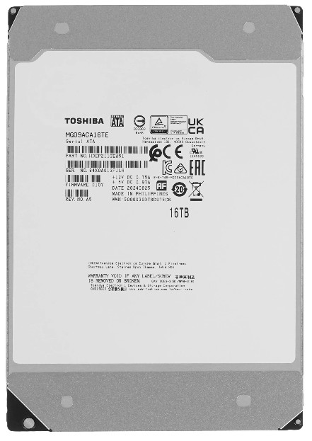 

Жесткий диск 16TB SATA 6Gb/s Toshiba MG09ACA16TE 3.5", 7200 rpm, 512MB, MG09ACA16TE