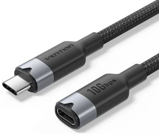 Изображение товара Кабель-удлинитель Vention TRFBF USB-C - USB-C 1 м тканевая оплетка металлический корпус