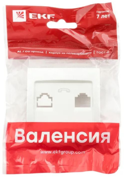 фото Накладка розетки телефонной  EKF EST01-L-034-50 в Казани