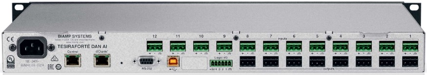 

Аудиопроцессор BIAMP TesiraFORTE DAN AI 912.0448.900/911.0448.900 12 вх. 8 вых. (Euroblock); 32 x 32 Dante; 8 CH по USB; OLED-дисплей, Ethernet (RJ45), TesiraFORTE DAN AI