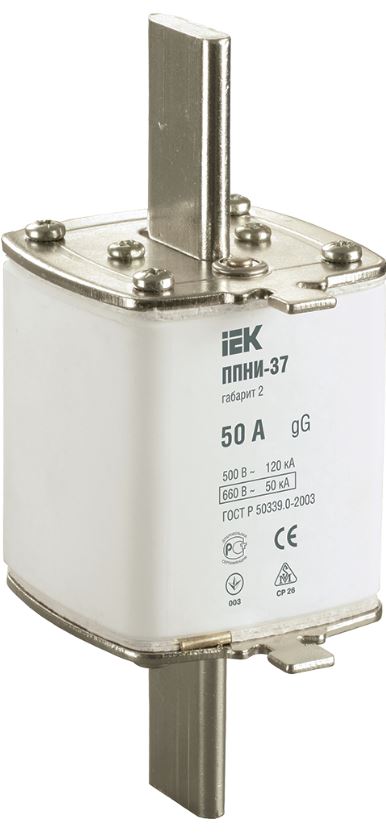 

Предохранитель IEK DPP40-050 ППНИ-37, габарит 2, 50А, DPP40-050