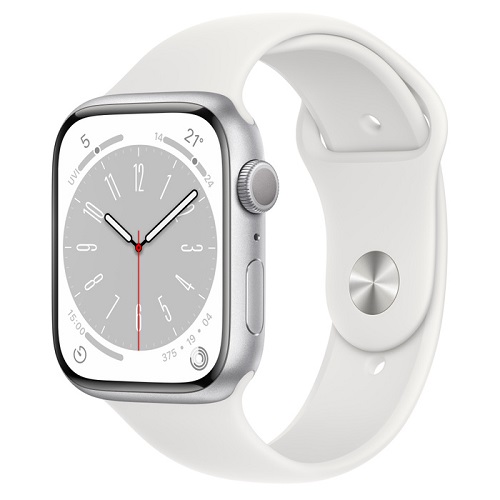 

Часы Apple Watch Series 8 GPS 45mm Silver Aluminum Case with White Sport Band - M/L, Watch Series 8 GPS 45mm
