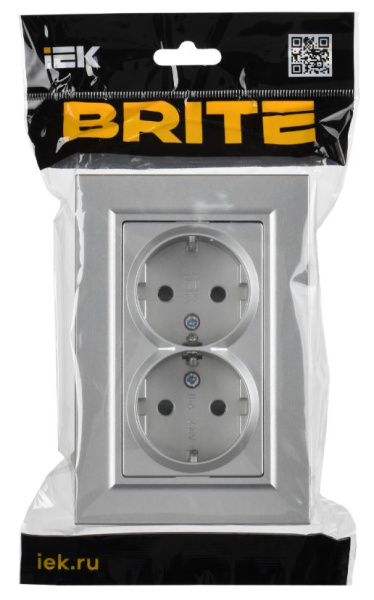фото Розетка двухместная с заземлением  IEK BR-R27-16-K47-F в Санкт-Петербургe