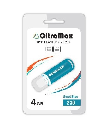 

Накопитель USB 2.0 4GB OltraMax OM-4GB-230-St Blue 230 стальной синий, OM-4GB-230-St Blue