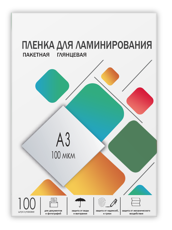 

Картридж LPA3-100 Пленка для ламинирования A3, 303х426 (100 мкм) глянцевая 100шт, ГЕЛЕОС [LPA3-100], LPA3-100