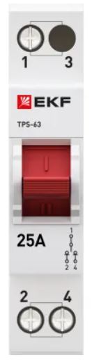 

Переключатель EKF TPS125 1P 25А PROXIMA, TPS125