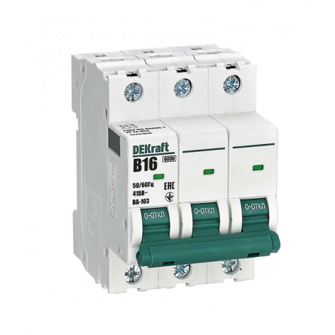 Изображение товара Автоматический выключатель DEKraft 12241DEK с защитой 16 А, IP20