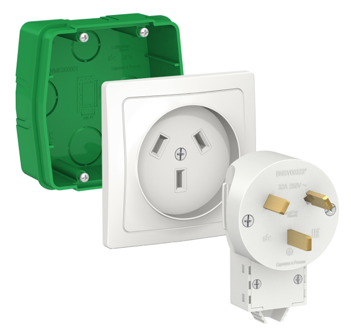 

Комплект Schneider Electric BLNSK013231 силовой 32 А, 250 В: розетка, вилка, монтажная коробка ,ел, BLNSK013231