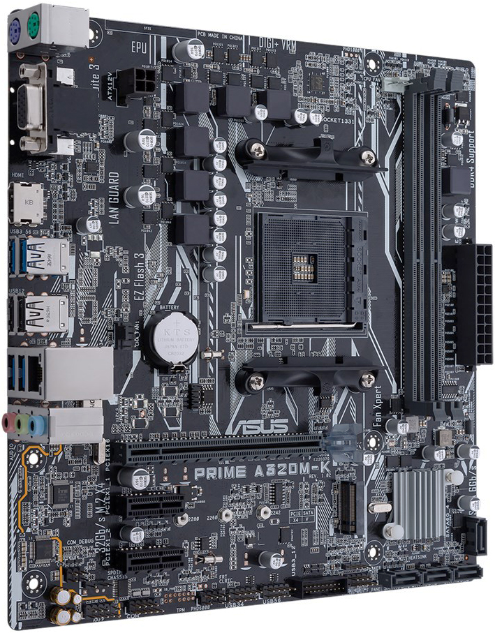 

Материнская плата mATX ASUS PRIME A320M-K (AM4,AMD A320,2*DDR4(3200),4*SATA 6G RAID,2*M.2,4*PCI-E,7.1CH,GLan,4*USB 3.1,D-Sub/HDMI) RTL, PRIME A320M-K