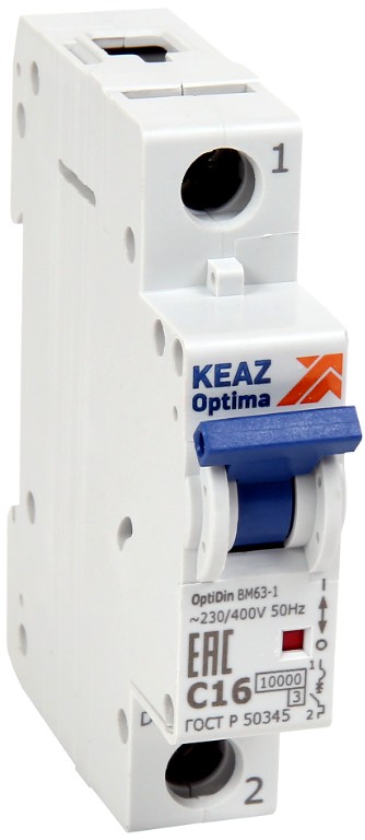 

Автоматический выключатель КЭАЗ 262528 OptiDin BM63-1D5-10-УХЛ3, 262528