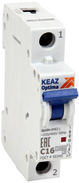 Изображение товара Автоматический выключатель КЭАЗ 262528 1 полюс IP20 230В 10 кА