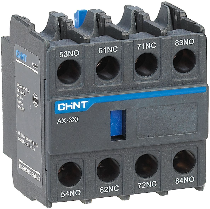 

Приставка доп. контакты CHINT 938254 AX-3X/40 к контактору NXC-06~630, 938254