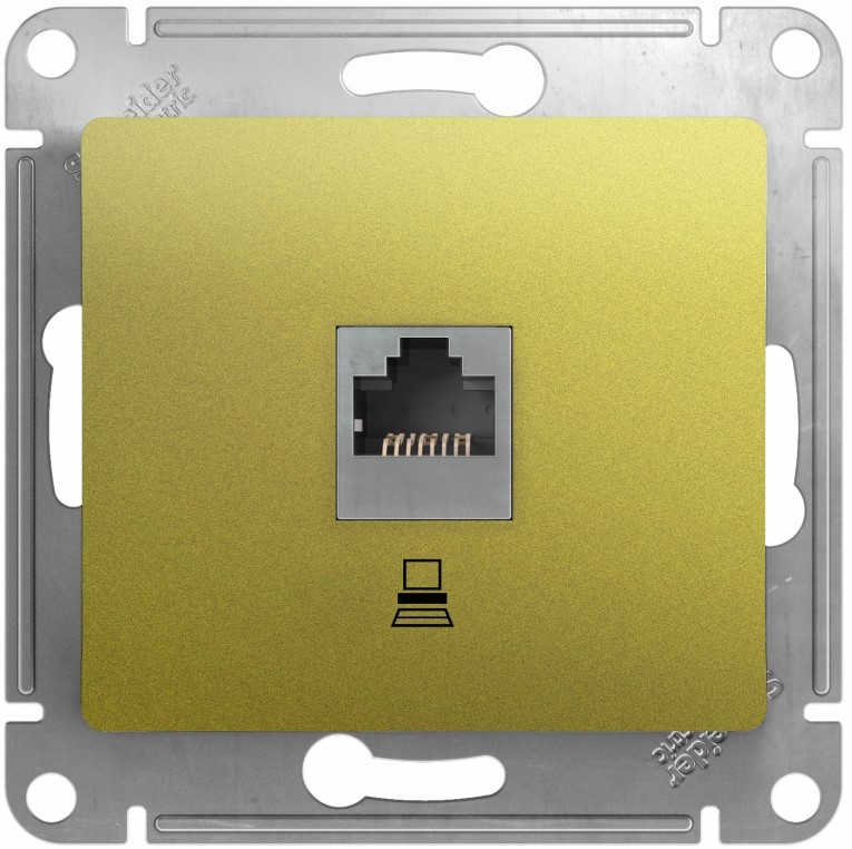 

Розетка Schneider Electric GSL001081K Glossa фисташковая компьютерная RJ45 кат.5E, GSL001081K