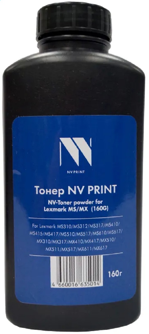 

Тонер NVP NV-LX-PR-160G Lexmark MS/MX (160г) для MS310, MS312, MS317, MS410, MS415, MS417, MS510, MS517, MS610, MS617, MX310, MX317, MX410, MX417, MX5, NV-LX-PR-160G