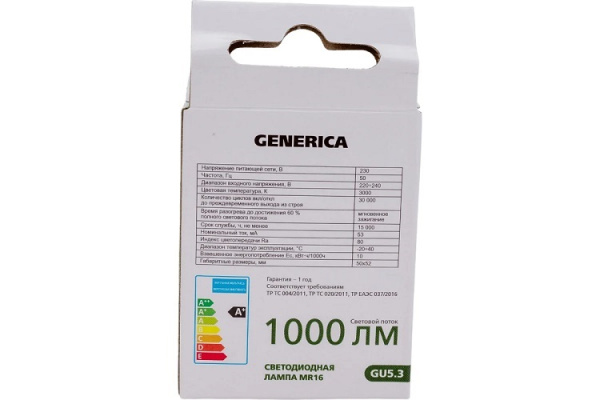 фото Лампа светодиодная GENERICA LL-MR16-10-230-30-GU5-G в Челябинске