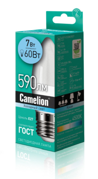 фото Лампа светодиодная Camelion LED7-C35/845/E27 в Красноярске