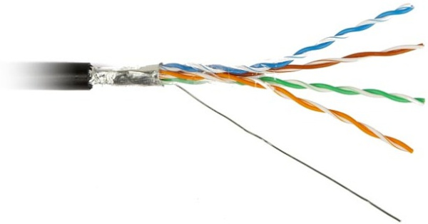 фото Кабель витая пара F/UTP 5e кат. 4 пары Hyperline FUTP4R-C5E-S24-OUT-PE-BK-500 в Самаре