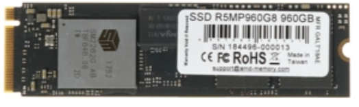 

Накопитель SSD M.2 2280 AMD R5MP960G8 960GB PCI-E x4 NVMe 3D TLC 2100/1900MB/s IOPS 248K/233K, R5MP960G8