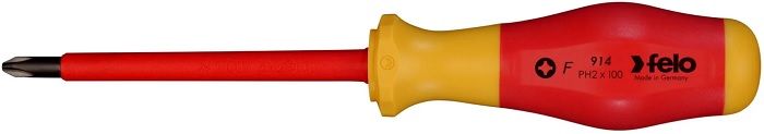 

Отвертка диэлектрическая Felo 91420390 крестовая PH2X100, 91420390