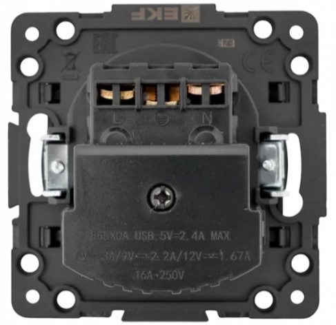 фото Розетка с заземлением с 2 USB  EKF EZR16-2USB-typeA в Уфе