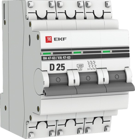 фото Автоматический выключатель  EKF mcb4763-3-25D-pro в Омске