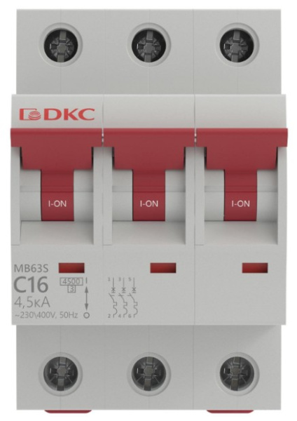 фото Автоматический выключатель модульный DKC MB63N-3PC16