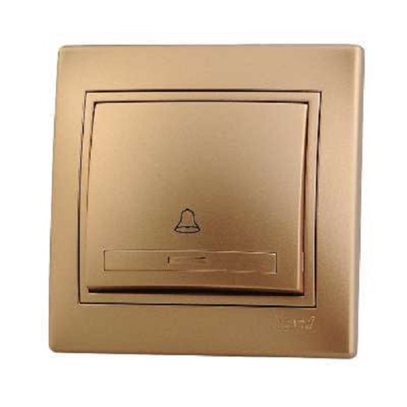 

Выключатель Lezard 701-1313-103 Mira кнопочный 1-кл. СП зол. метал., 701-1313-103