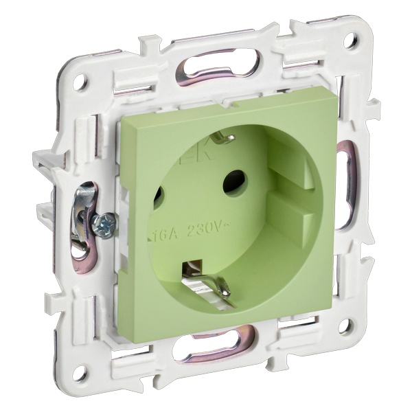 

Розетка с заземлением IEK SK-R14-16-1-K06 SKANDY с защитными шторками 16А б/к SK-R06M мятная, SK-R14-16-1-K06