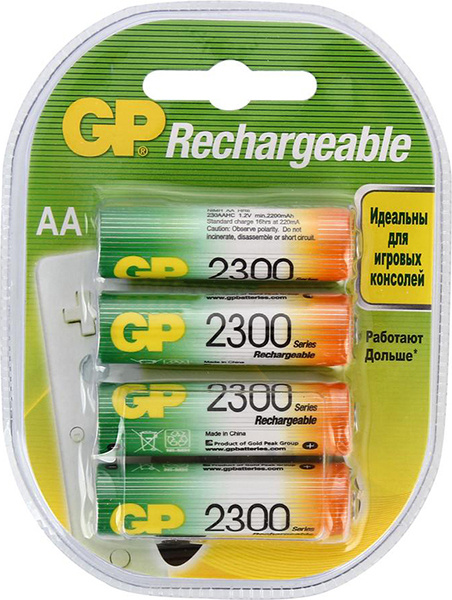 Изображение товара Перезаряжаемый аккумулятор GP 230AAHC NiMH 2300 мАч для устройств