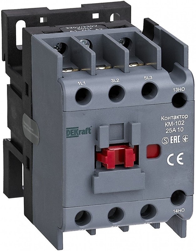 

Контактор DEKraft 22004DEK 25А 230В АС3 АС4 1НО КМ-102, 22004DEK