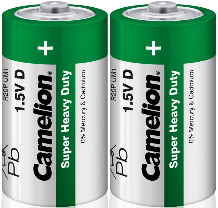 

Батарейка Camelion R20P-SP2G R20P/D, 1,5 В, 8050 мА.ч, 2 шт в упаковке, R20P-SP2G