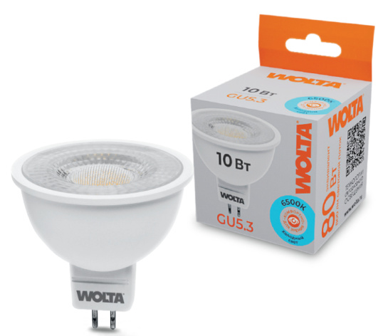 фото Лампа светодиодная WOLTA WSTD-MR16-220V10W6KGU5.3-L в Перми