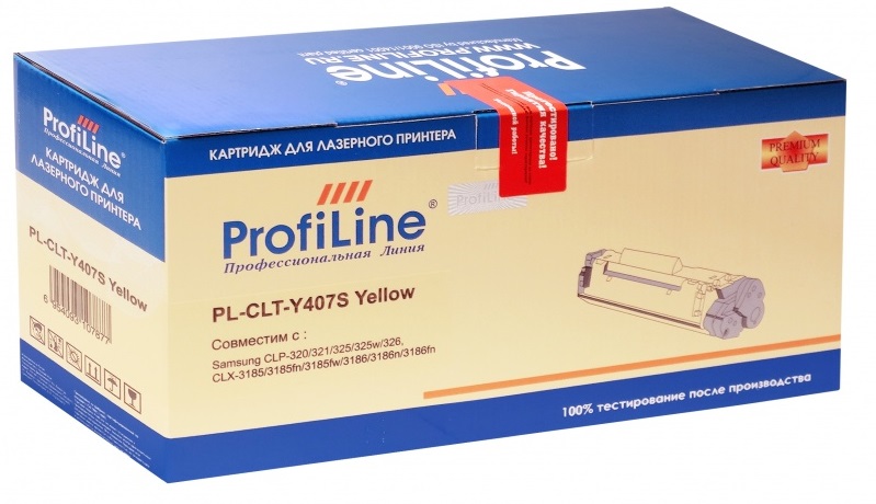 

Картридж ProfiLine PL-CLT-Y407S для принтеров Samsung CLP-320/325/CLX-3180/3185 Yellow 1000 копий ProfiLine, PL-CLT-Y407S