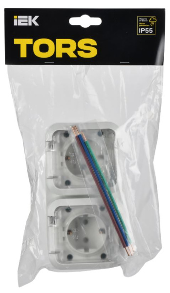 фото Розетка двухместная с заземлением  IEK TS-R26-16-55-G-K01 в Санкт-Петербургe