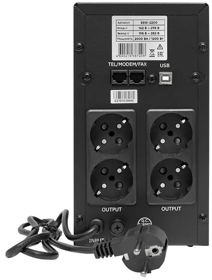 фото Источник бесперебойного питания  EKF SSW-2200 (УЦЕНЕННЫЙ) в Санкт-Петербургe