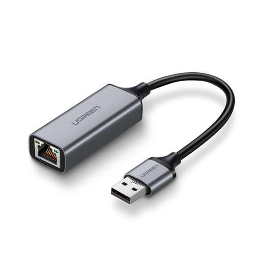 

Адаптер UGREEN 50922_ USB to RJ45 Ethernet, aluminum case, серый космос, 50922_