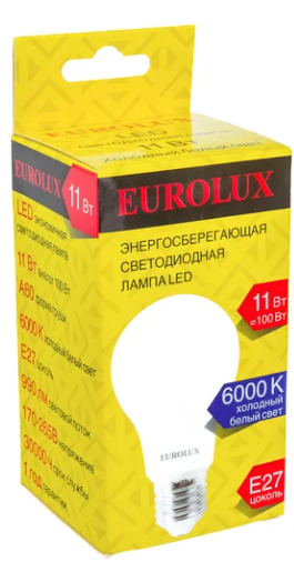 фото Лампа светодиодная Eurolux LL-E-A60-11W-230-6K-E27 в Ростове-на-Дону