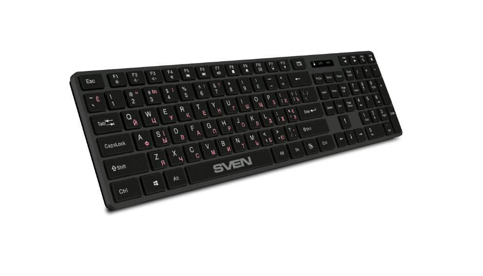 

Клавиатура Wireless Sven KB-E5300W графит (109 кл.+12Fn), KB-E5300W
