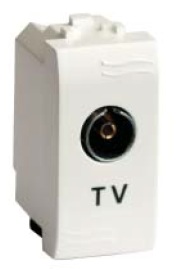 

Розетка DKC 75721S TV с согласующим сопротивлением (универсальная), слоновая кость, 1 модуль, "Brava", 75721S