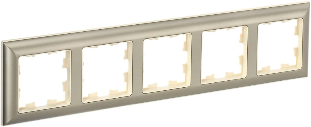 

Рамка пятерная IEK BR-M52-12-3-K10 BRITE РУ-5-Бр Бежевый/Шампань, BR-M52-12-3-K10
