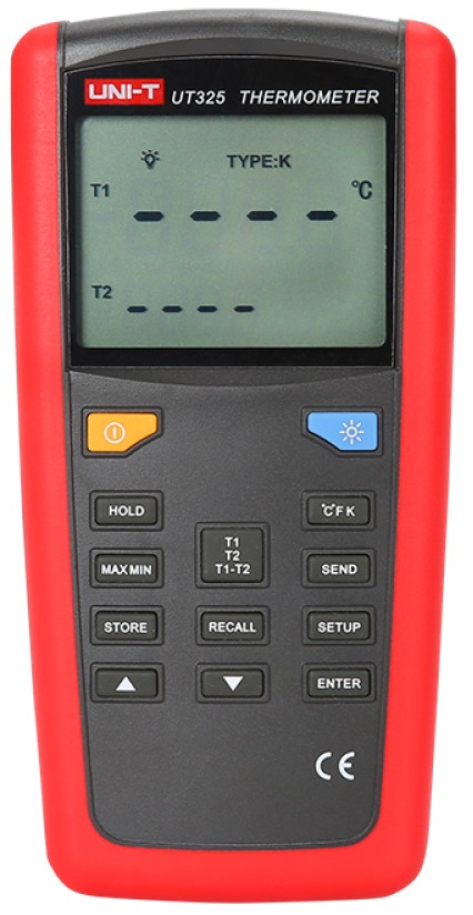 

Термометр UNI-T UT325 контактный , -200С ~ 1767С, 2-х канальный, UT325