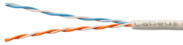 фото Кабель витая пара U/UTP 5e кат. 2 пары Cabeus UTP-2P-Cat.5e-SOLID-GY-LIGHT-500 в Краснодаре