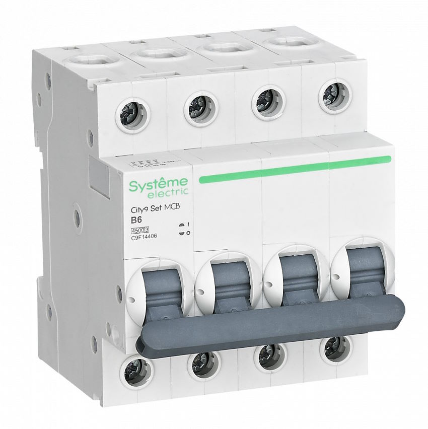 

Автоматический выключатель Systeme Electric C9F14406 City9 Set B 6А 4P 4.5kA 400В, C9F14406