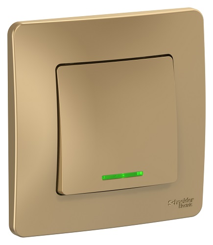 

Выключатель Schneider Electric BLNVS010114 1-клавишный с подсветкой, 10А, 250B Титан внутр, BLNVS010114