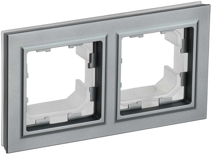 

Рамка двойная IEK BR-M22-44-K46 BRITE IP44 РУ-2-БрС-44 Сталь, BR-M22-44-K46