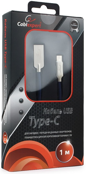 фото Кабель интерфейсный USB 2.0 Cablexpert CC-P-USBC02Bl-1M в Екатеринбурге