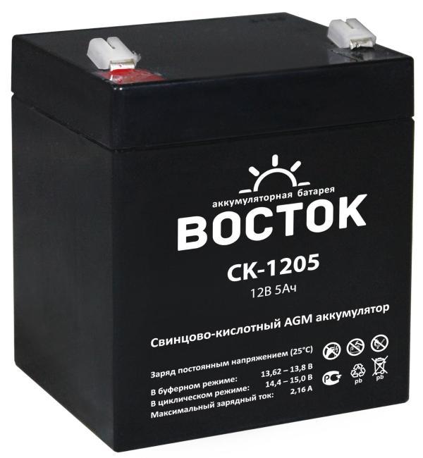

Батарея ВОСТОК СК 1205 аккумуляторная, 12В, 5Ач, 90/70/101, СК 1205