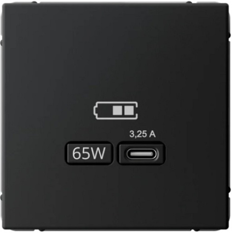Изображение товара Розетка USB Type-C Systeme Electric серия ArtGallery карбон 65Вт встраиваемая