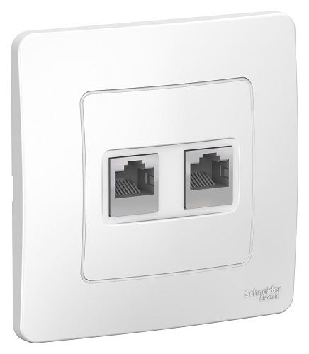 

Розетка Schneider Electric BLNIS045111 2-ая КОМП/ТЛФ, RJ45+RJ11 (белый) внутр, BLNIS045111